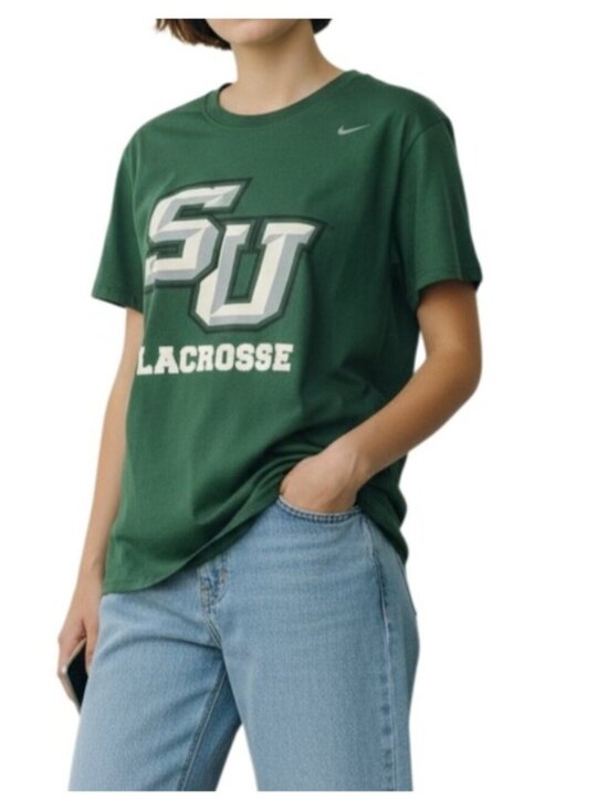 Nike Tops - Nike Womens Dri-Fit College Lacrosse Shirt~Size Large~Green White Tee   L12 08